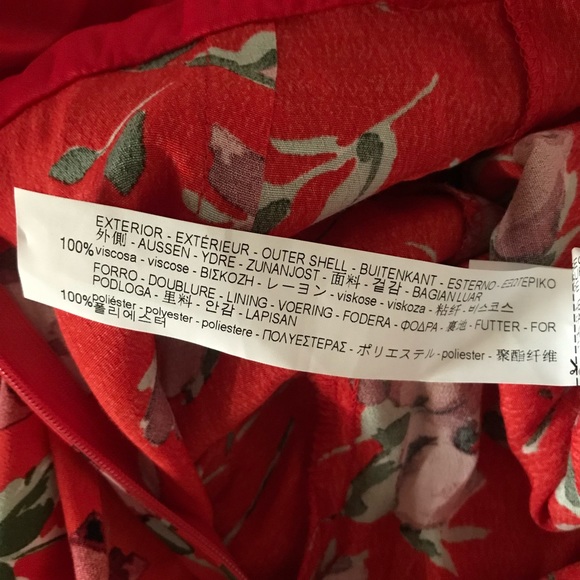 Zara Red Floral Wrap Dress - Picture 5 of 5